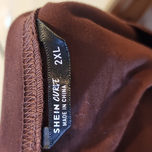 Shein Curve Brown Crop Top with Red and White Mushroom - Picture 9 of 10